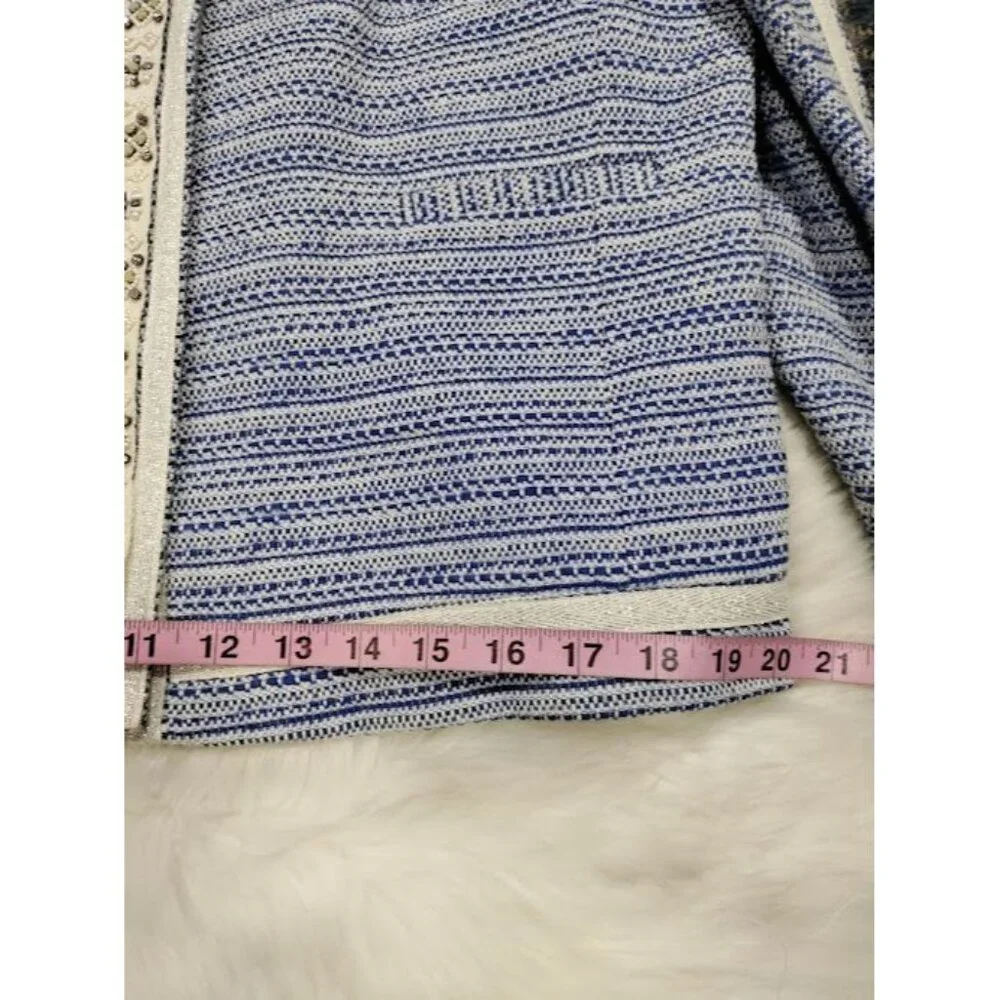 Vilagallo Tweed NWT Crop Embelished Luxury Artsey Preppy Twee Jacket 44/10 - Picture 16 of 16